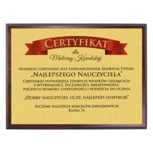 Certyfikat dyplom na Dzień Nauczyciela