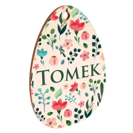 Jajko zawieszka pisanka z kolorowym nadrukiem na Wielkanoc