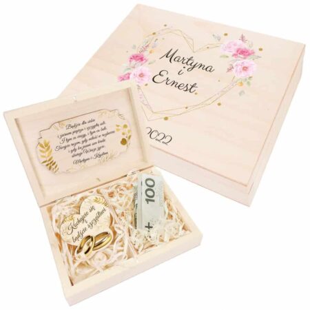 Pudełko na pieniądze z magnesem na ślub