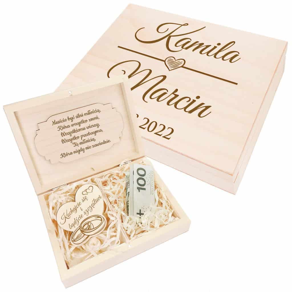 Pudełko na pieniądze z magnesem na ślub
