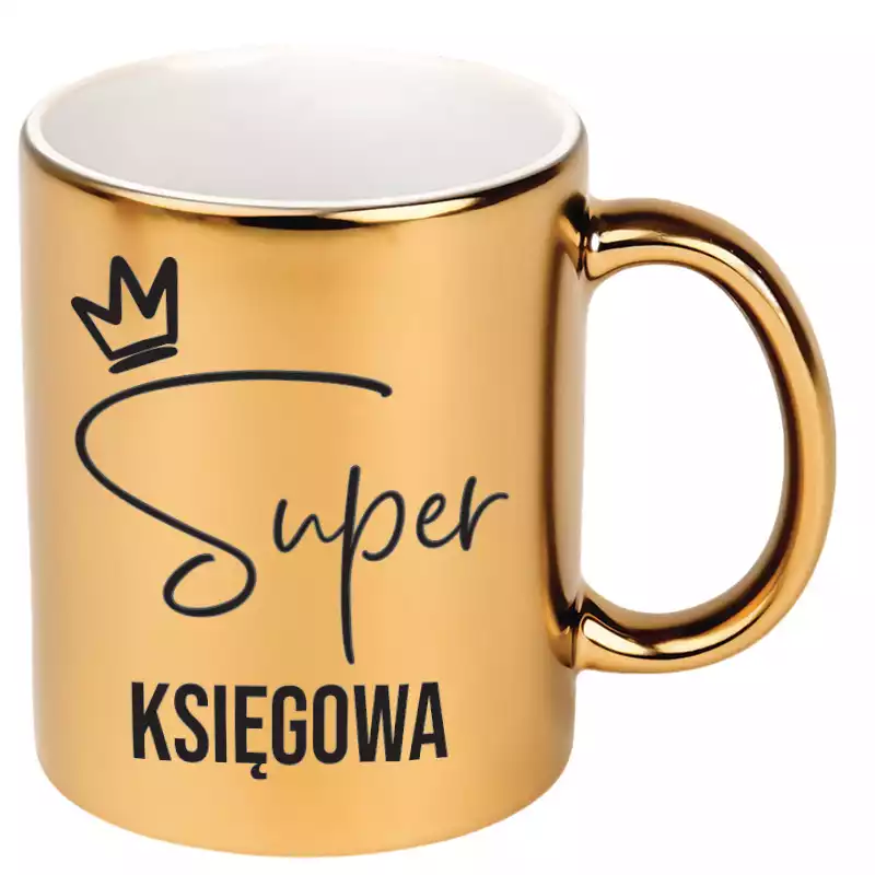 Złoty Kubek dla super księgowej upominek kubek do pracy na prezent