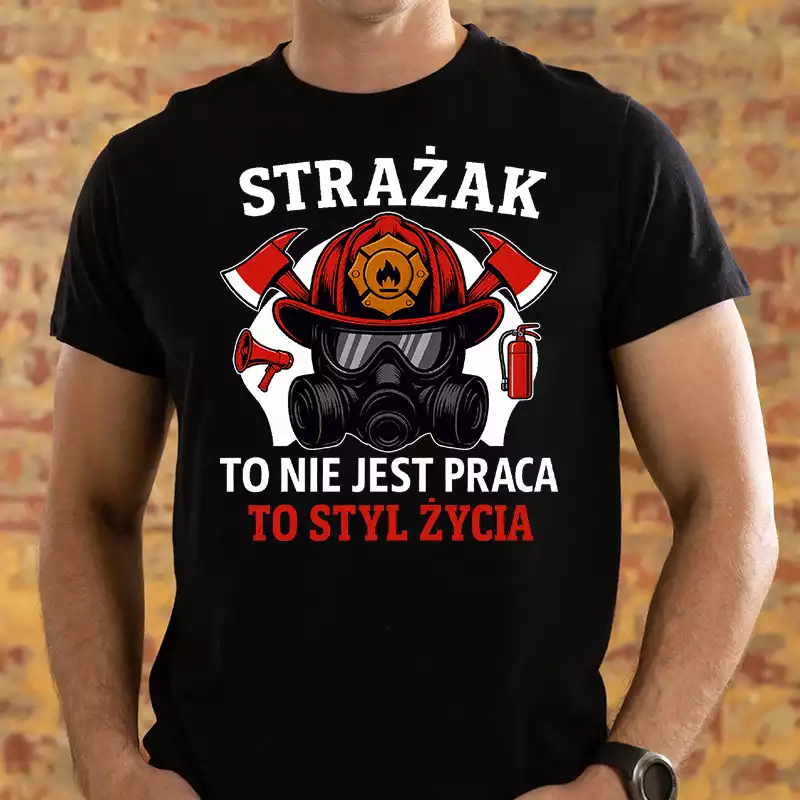 Koszulka dla STRAŻAKA super pomysł na prezent koszulka dla strażaków idekor