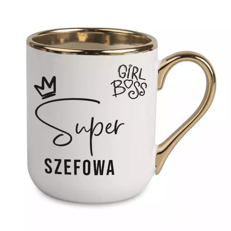 Kubek dla szefowej do pracy na prezent SUPER SZEFOWA girl boss