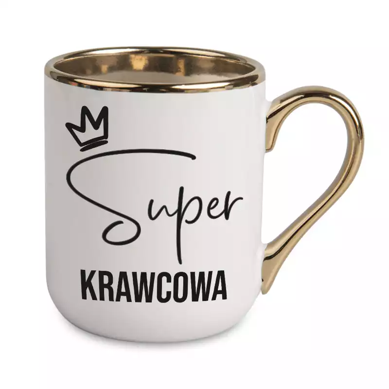 Elegancki kubek prezent dla krawcowej SUPER KRAWCOWA kubek do pracy