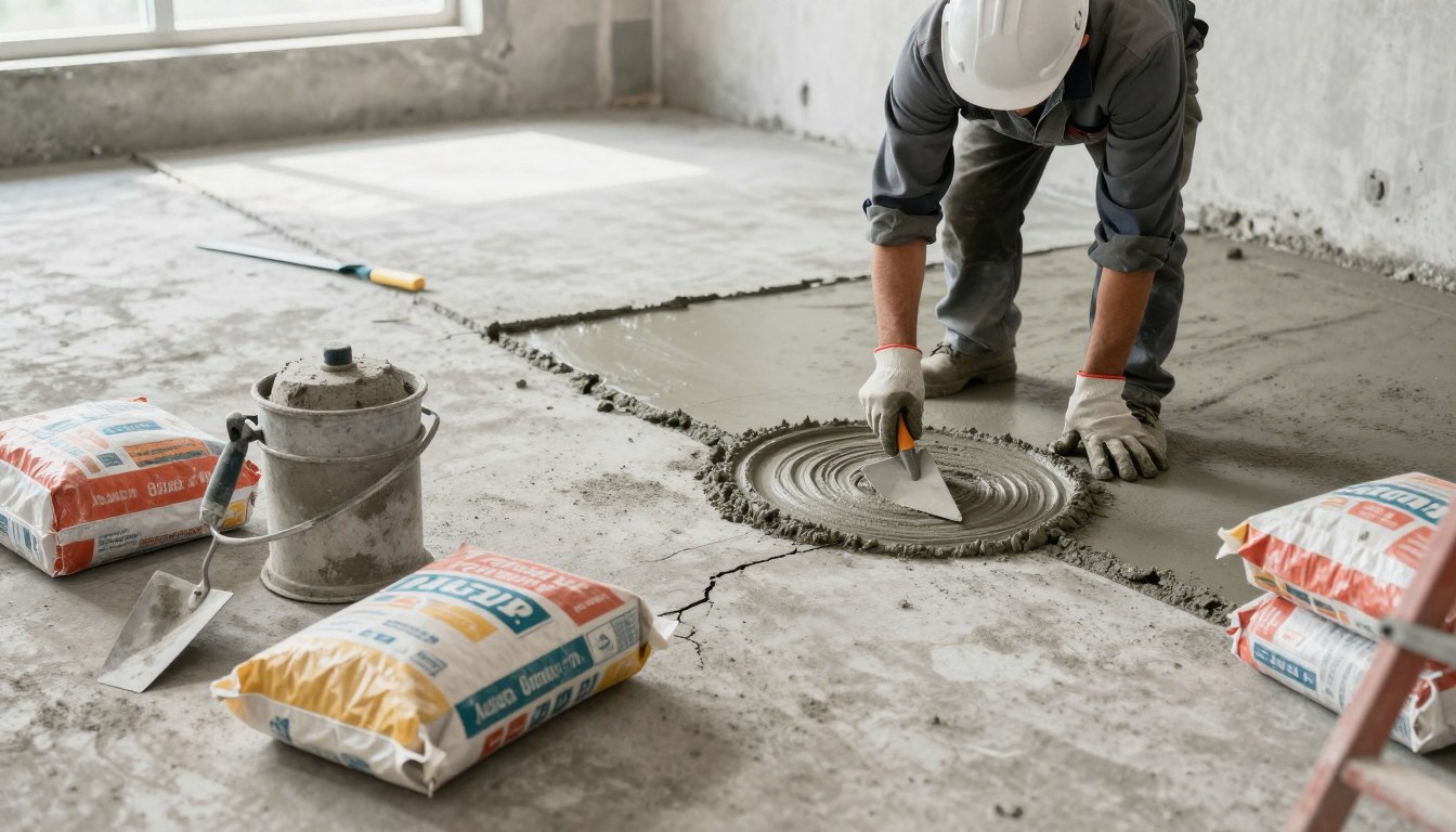 Czym uzupełnić ubytki w posadzce betonowej