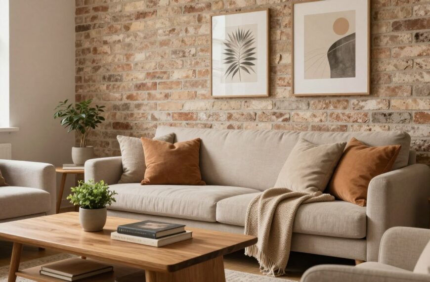 Co pasuje do ceglanej ściany – kolory, materiały i dodatki, które tworzą spójną aranżację