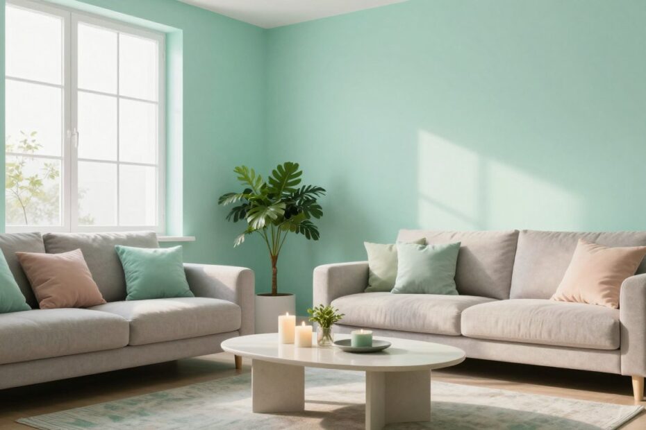 Kolor miętowy ścian z czym łączyć