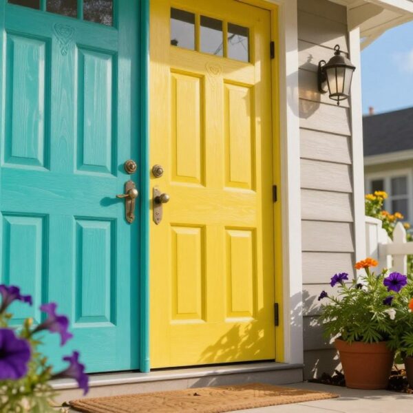 Kolorowe drzwi wejściowe