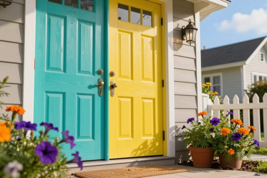 Kolorowe drzwi wejściowe