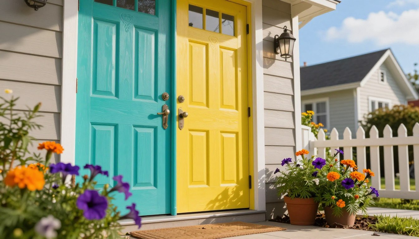 Kolorowe drzwi wejściowe