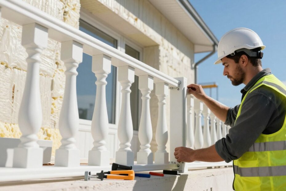 Montaż balustrady w ociepleniu