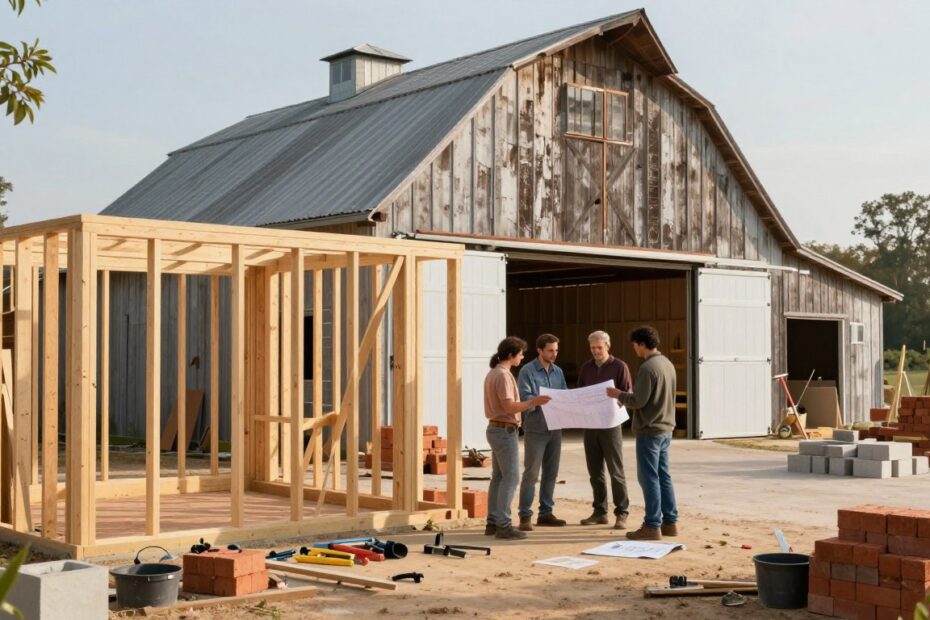 Przebudowa stodoły na garaż