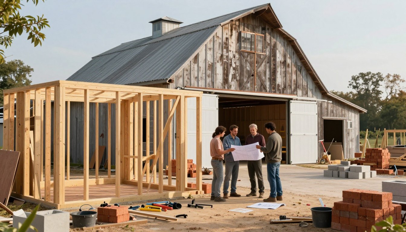 Przebudowa stodoły na garaż