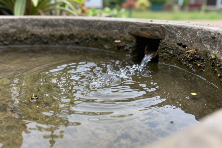 Słaby odpływ wody z brodzika