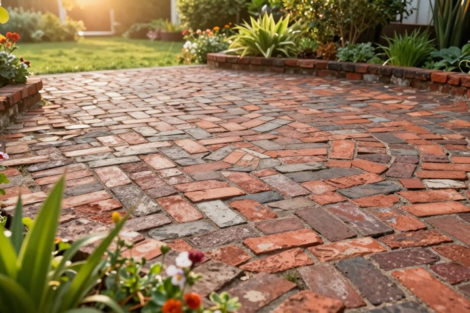 Taras z cegły rozbiórkowej