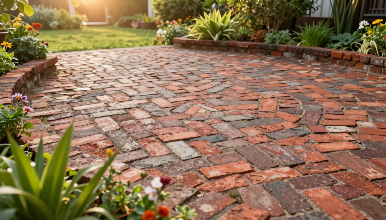 Taras z cegły rozbiórkowej