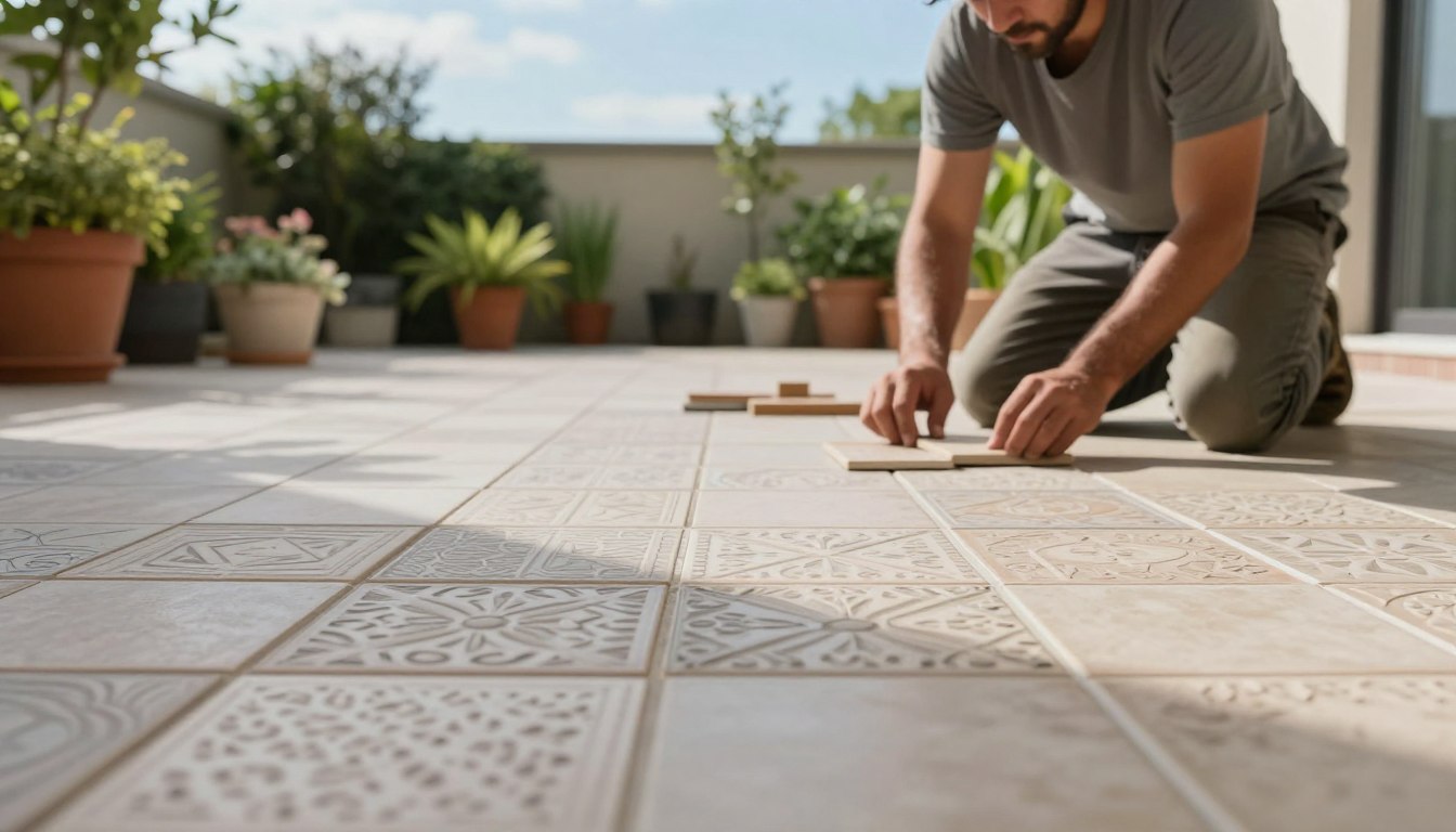 Układanie płytek na tarasie bez kleju